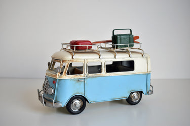 Retro Tin Camper Model With Surfboard In Red Or Blue * Special Offer *