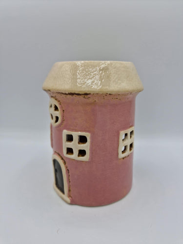 Round Pink Ceramic Wax Melt/Oil Burner Cottage