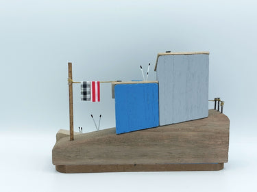 Seaside House Scene With Boat Ornament