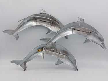 Silver Metal Dolphin Wall Art
