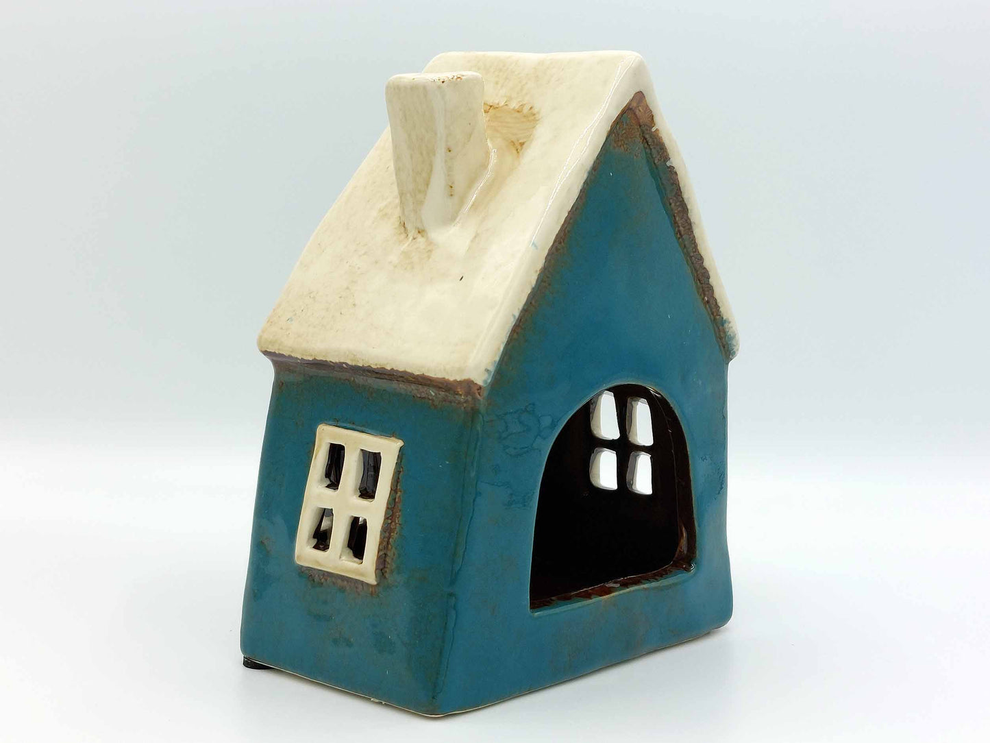 Teal Heart Cottage Ceramic Tea-Light Holder