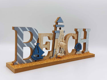 Freestanding Beach Sign With Lighthouse