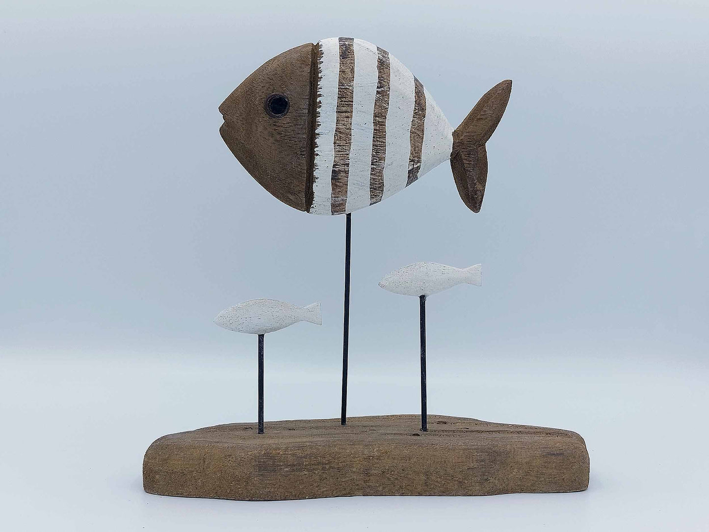 Wooden Striped Fish Ornament