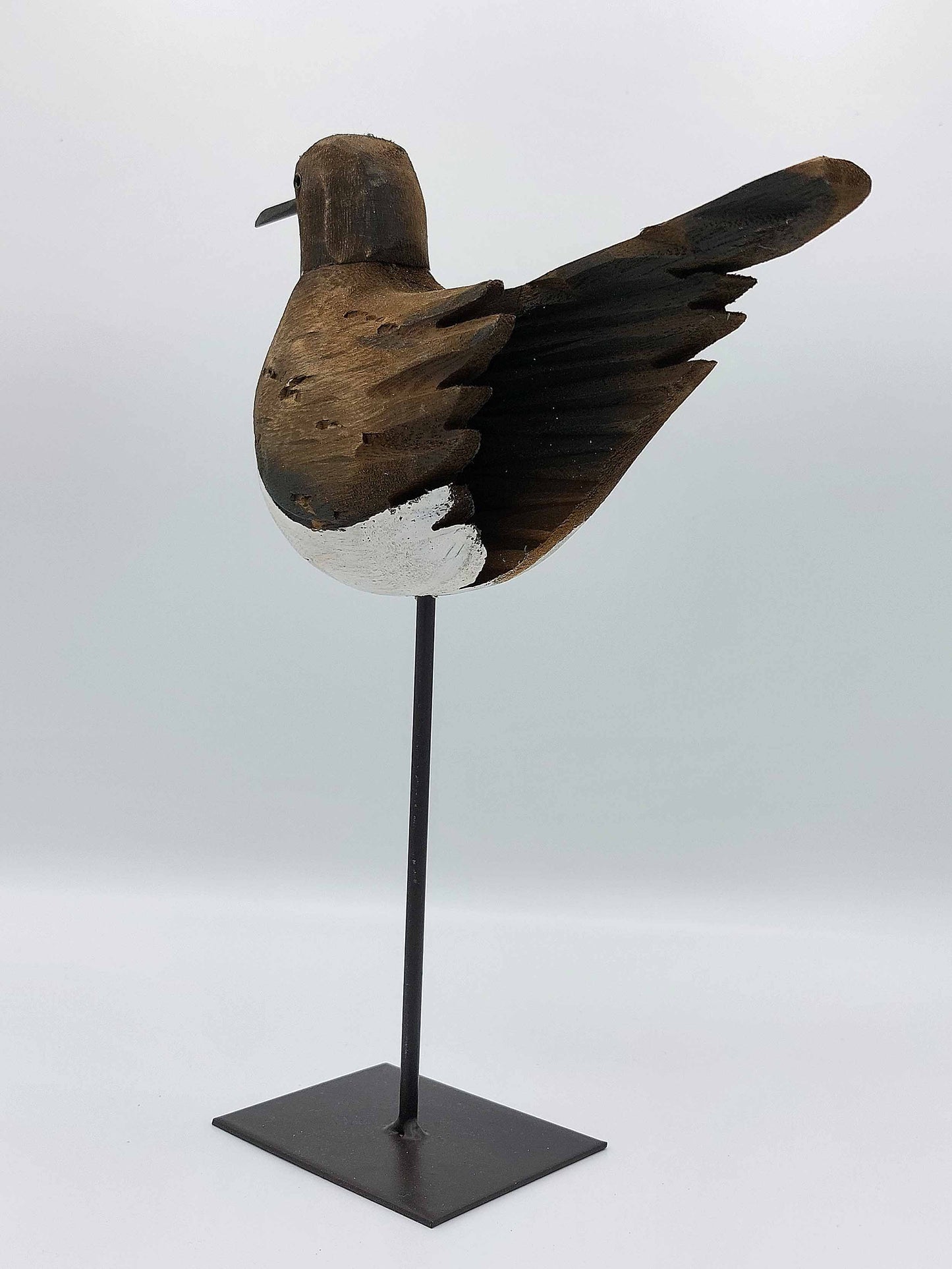 Rustic Wooden Tern on a Metal Base