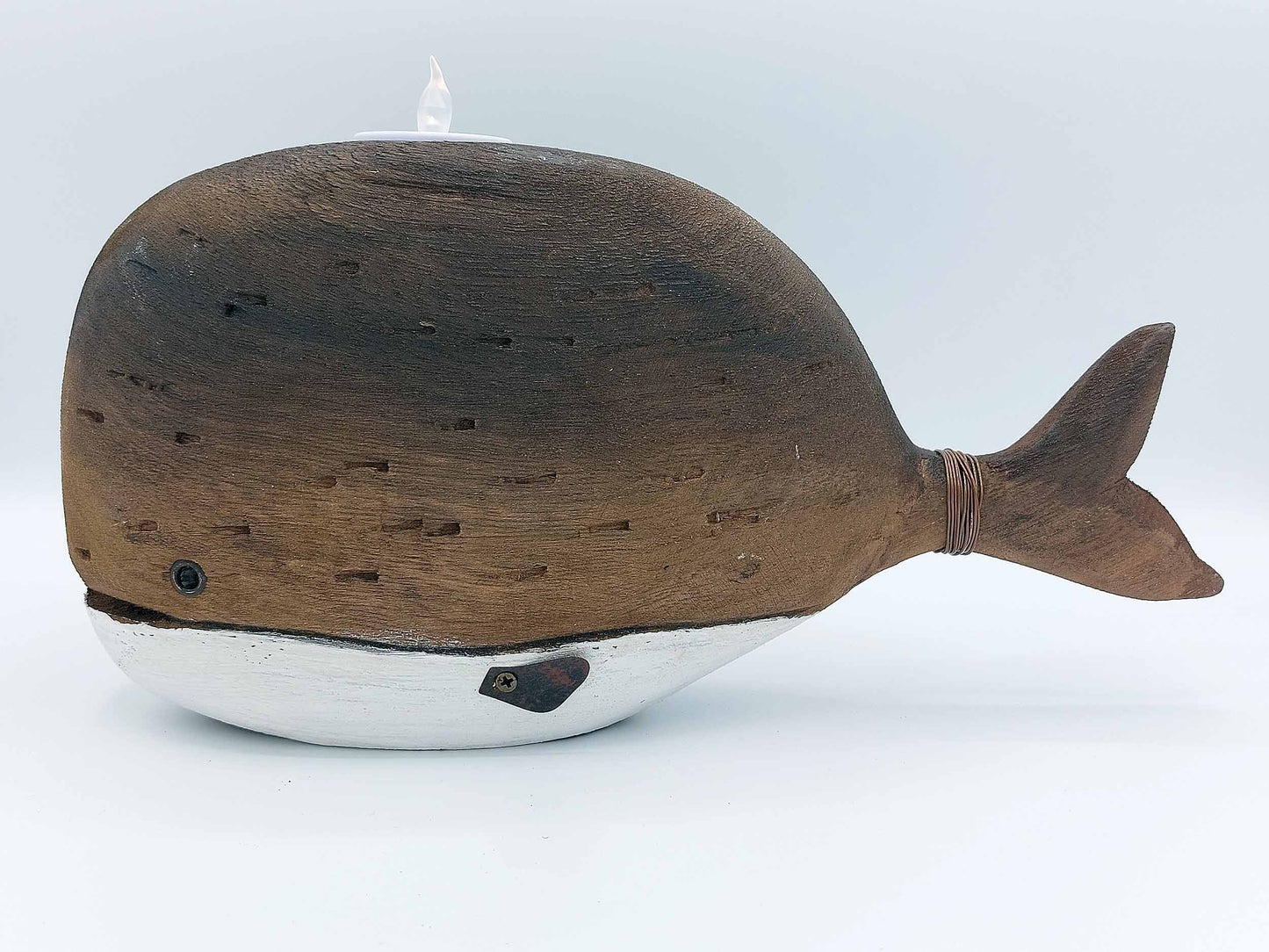 Wooden Whale Tea Light Holder