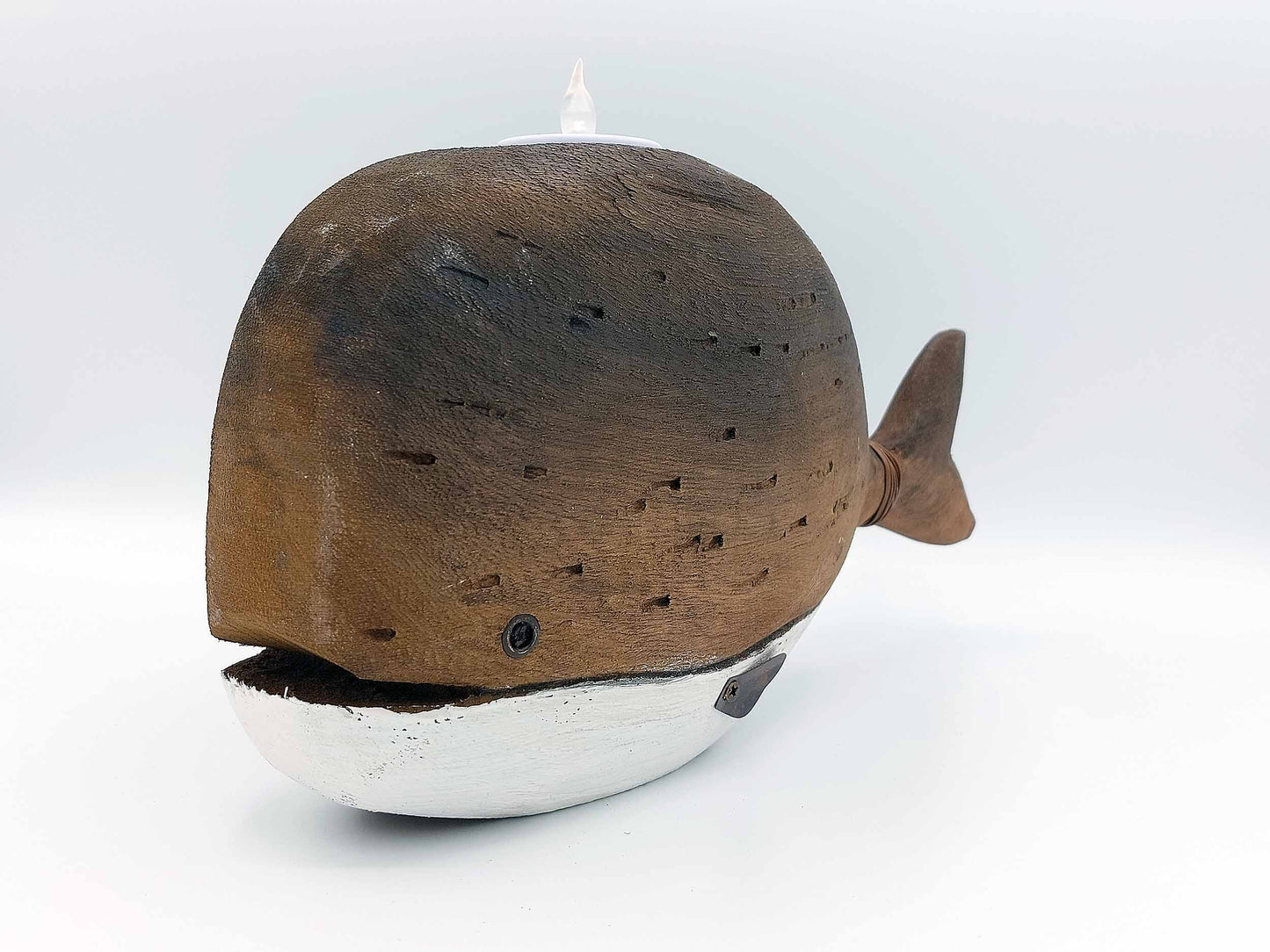 Wooden Whale Tea Light Holder