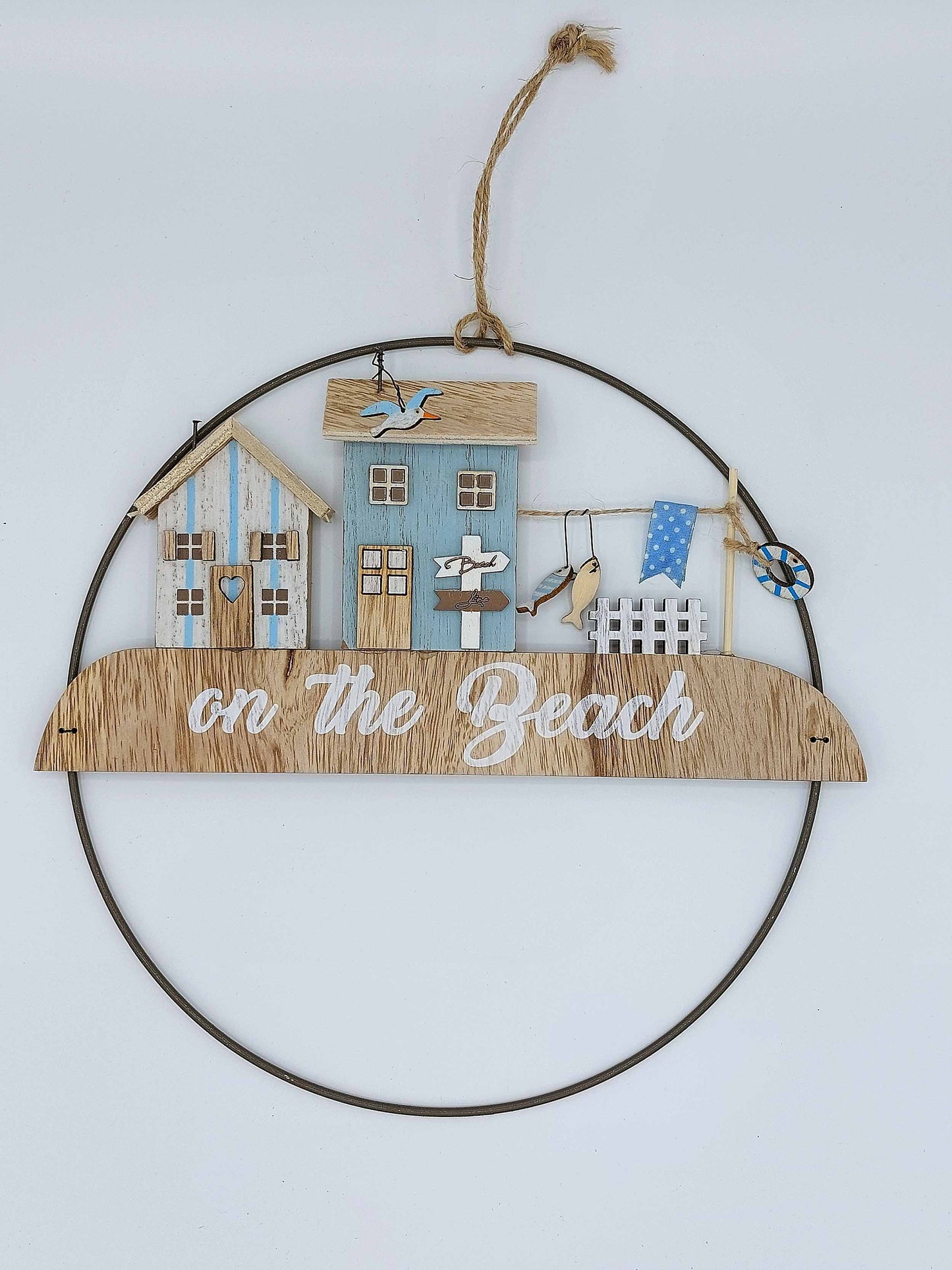 Beach Village Round Hanging Sign