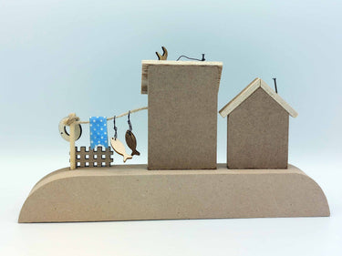 Wooden Beach Village Scene