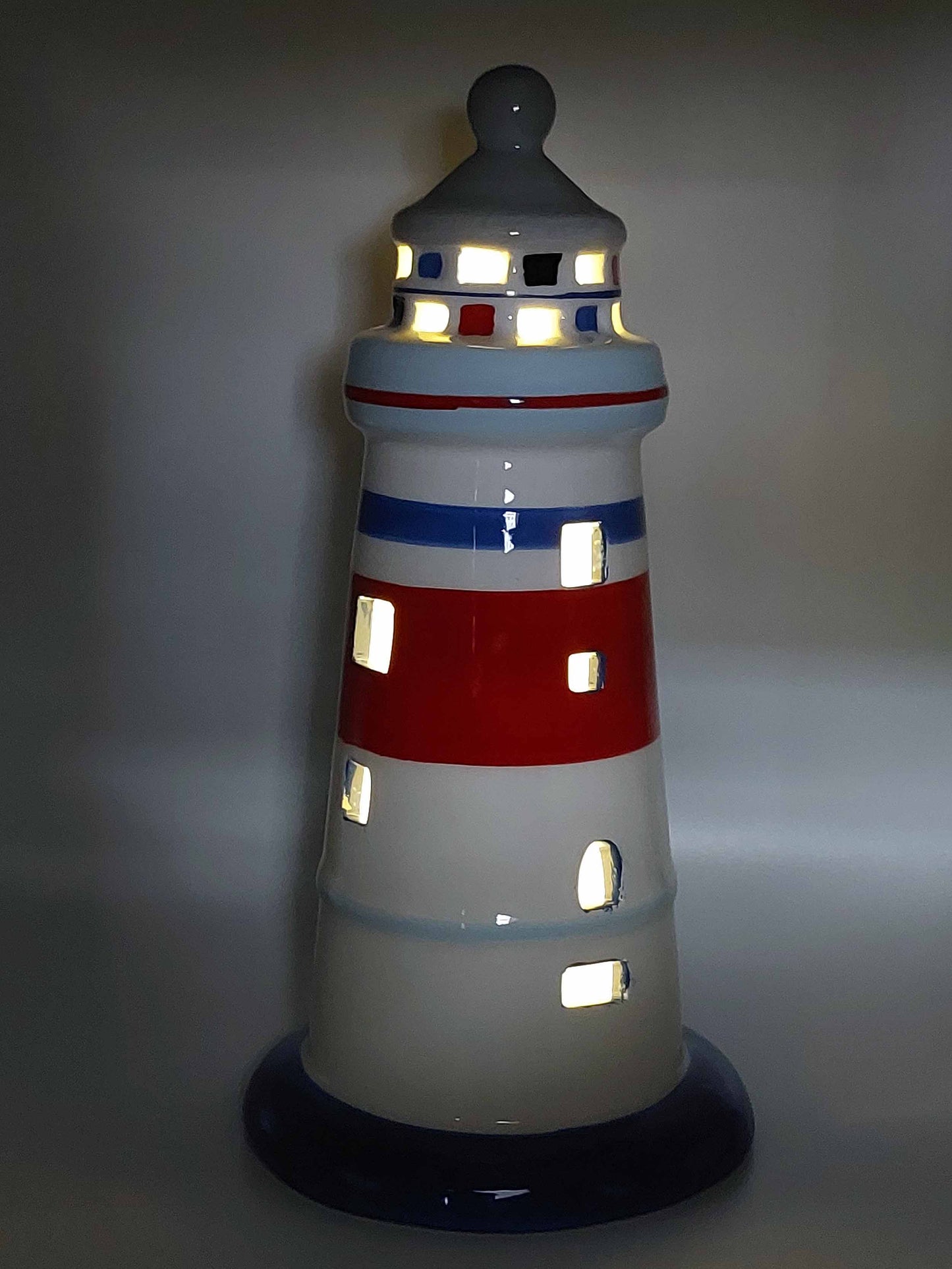 Light Up Nautical Coloured Lighthouse