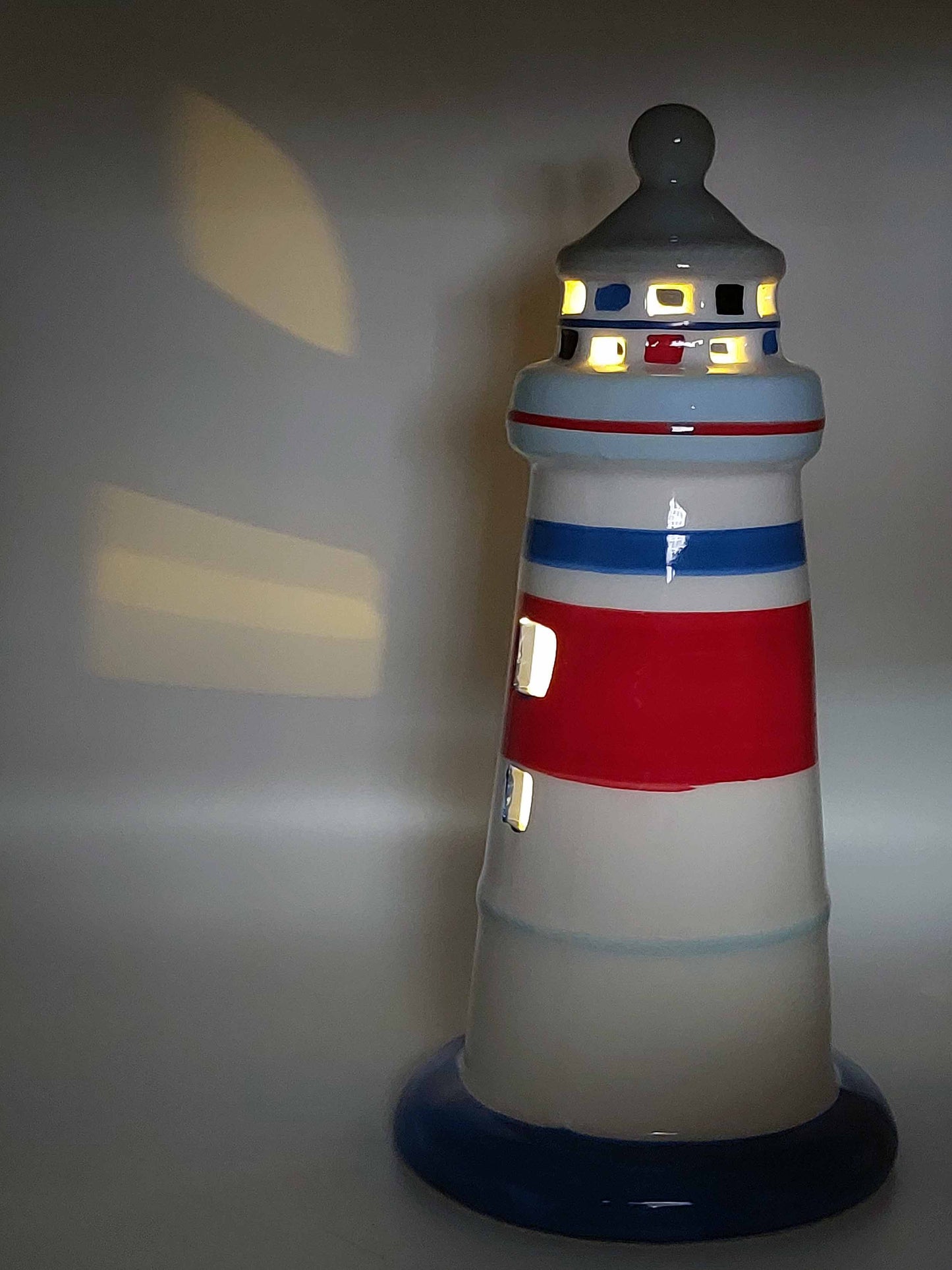 Light Up Nautical Coloured Lighthouse