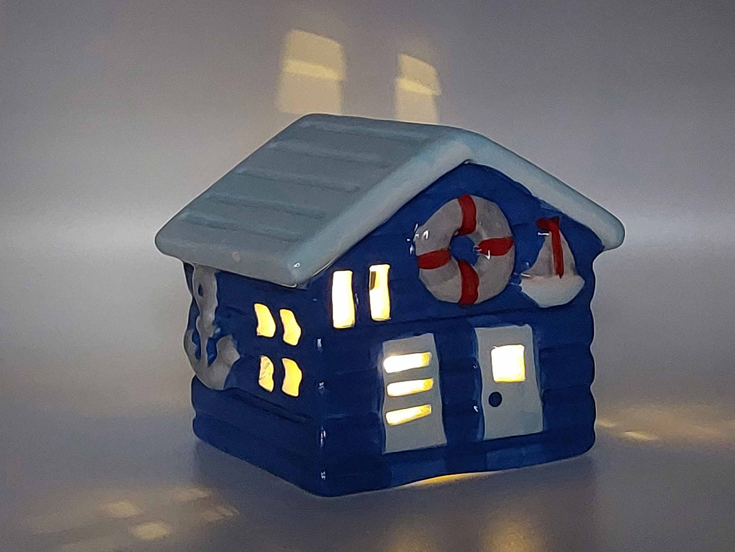 Small  LED Ceramic Beach Hut