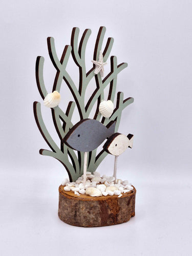 Coral Fish & Shell Wooden Ornament