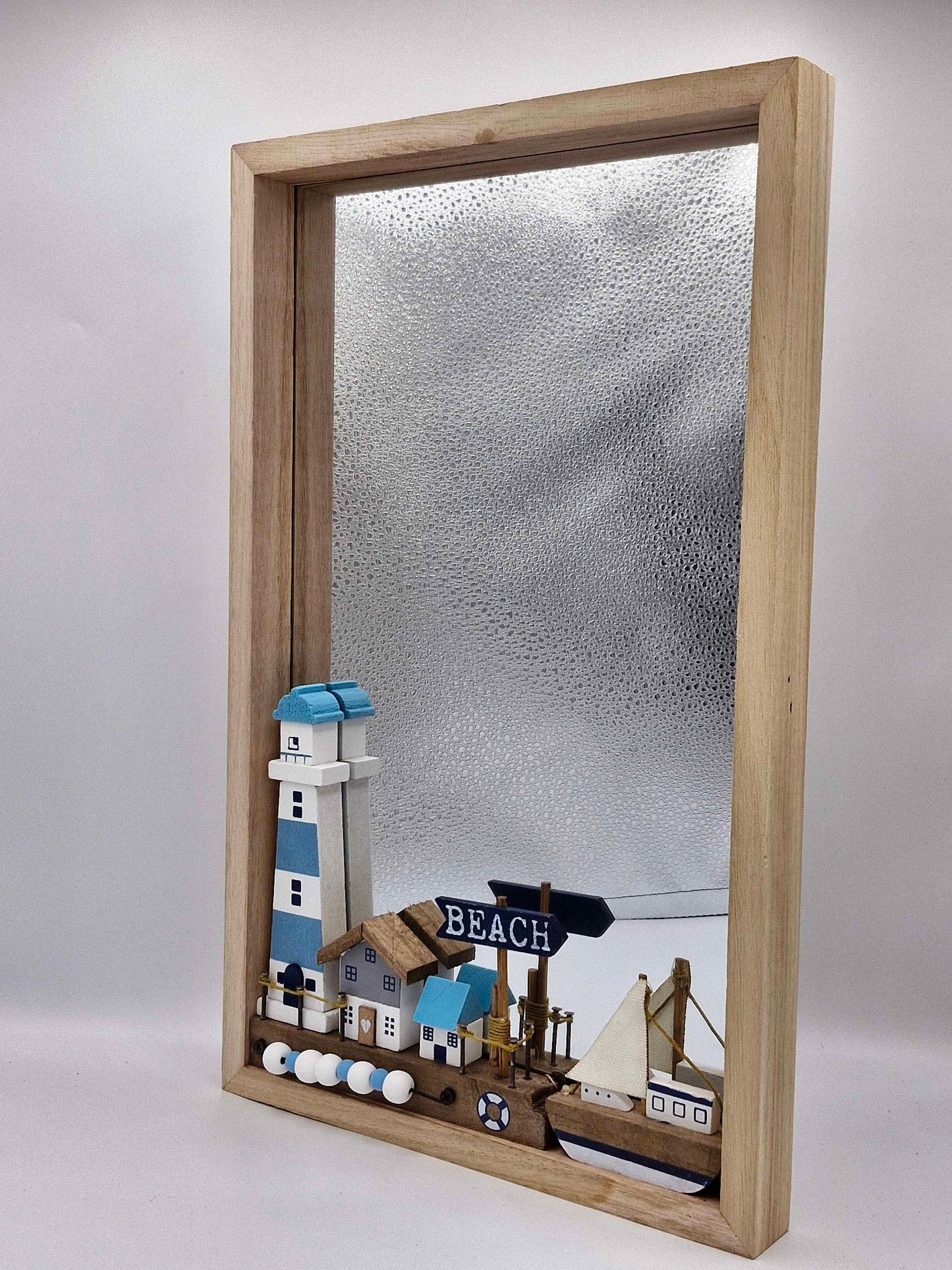 Beach House Theme Wooden Mirror