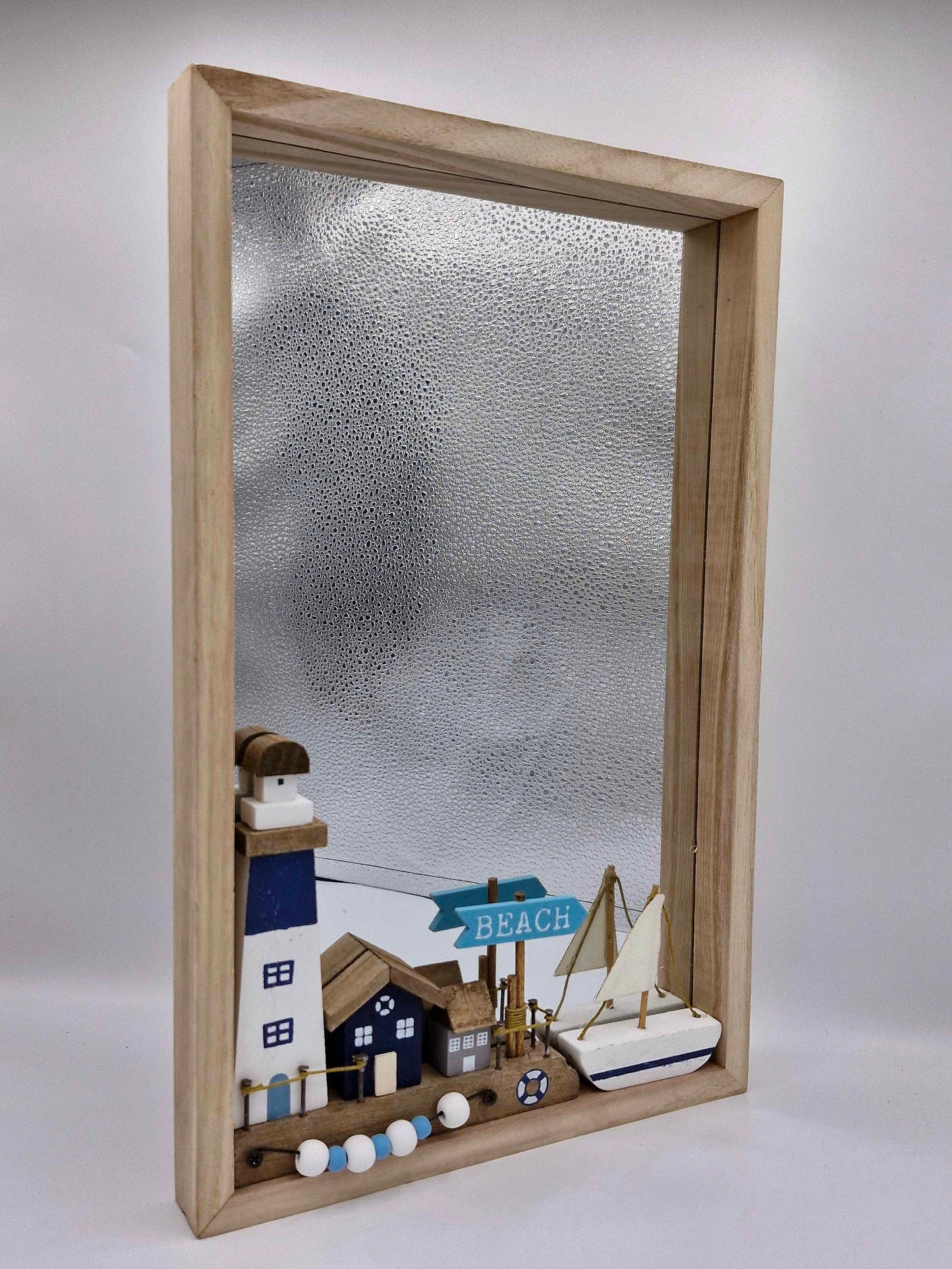 Beach House Theme Wooden Mirror