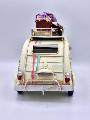 Retro Tin Model Car "Flower Power"