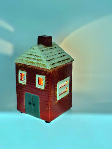 Red Ceramic Tealight House