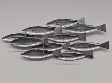 Metal Wall Art, Silver Shoal Of Fish