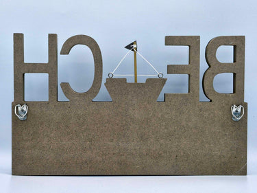 Driftwood Look Beach Sign, Wall Mounted