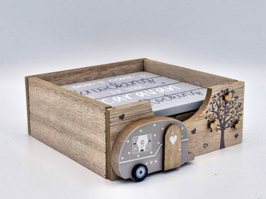 Wooden Caravan Coaster Set With Display Box