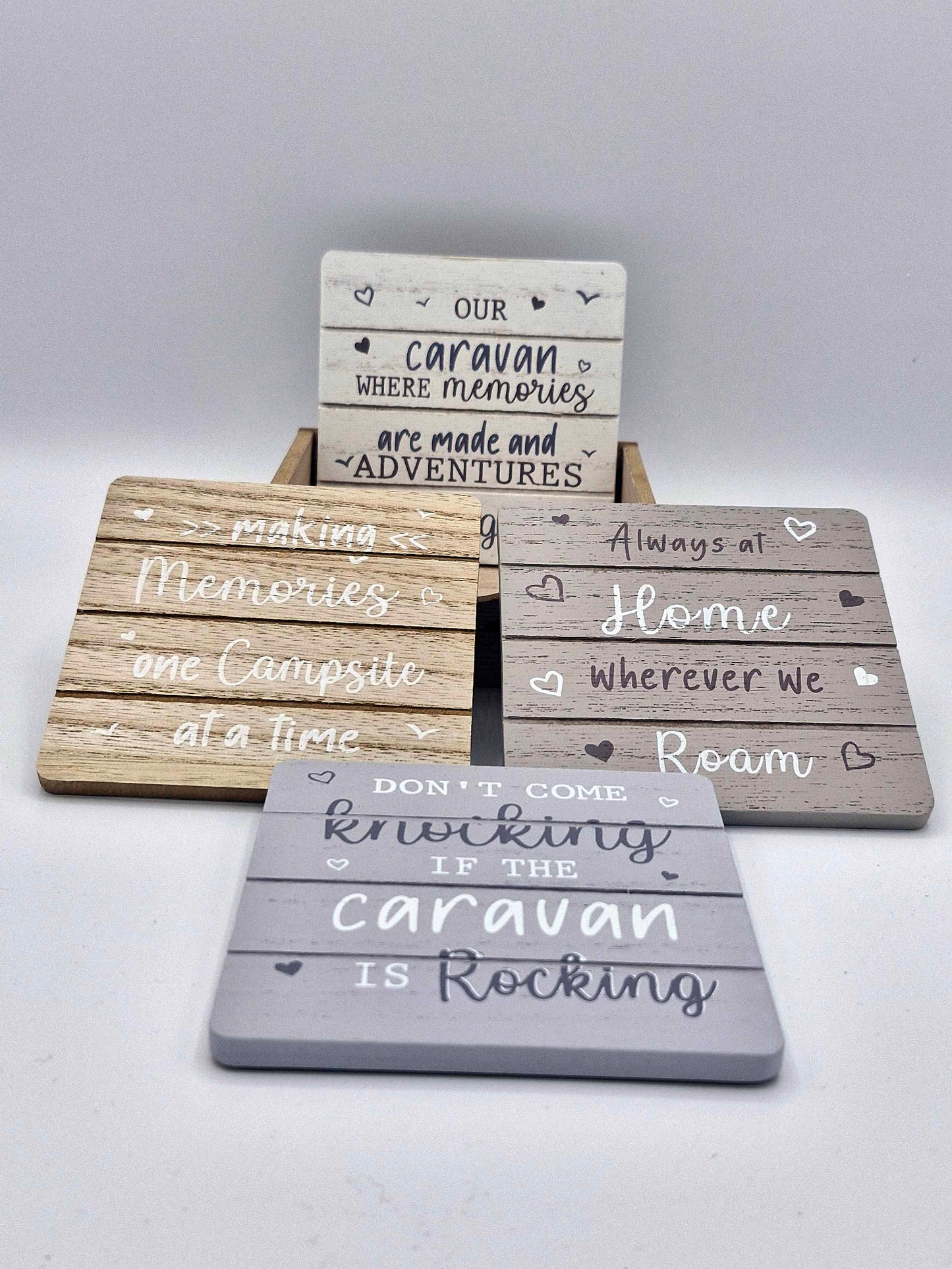 Wooden Caravan Coasters and Display Box