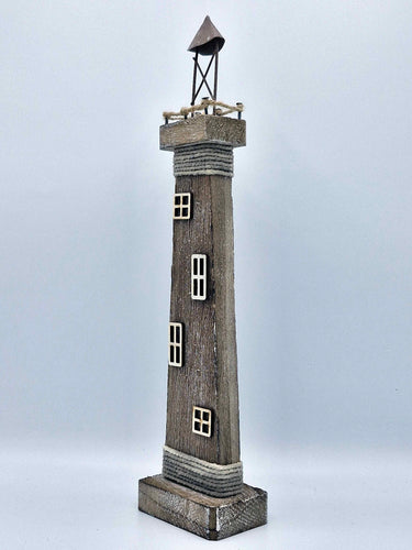 Rustic Wooden Lighthouse Ornament