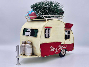Vintage Christmas Caravan With Christmas Tree