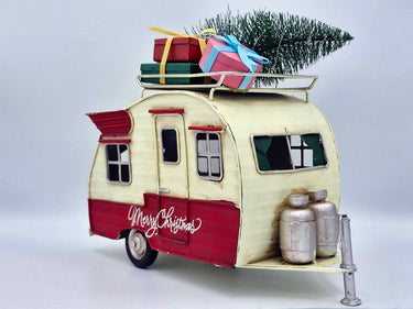 Vintage Christmas Caravan With Christmas Tree