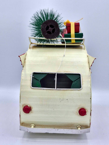 Vintage Christmas Caravan With Christmas Tree