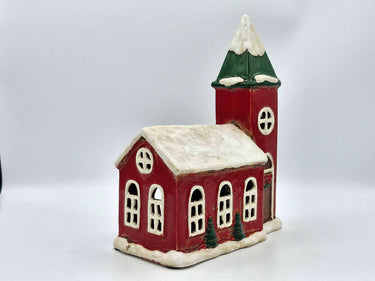 Snowy Christmas Church Tealight