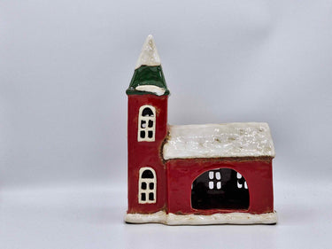 Snowy Christmas Church Tealight