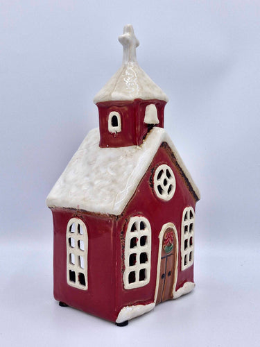 Snowy Christmas Church/Chapel Tealight