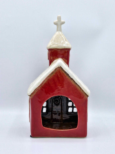 Snowy Christmas Church/Chapel Tealight