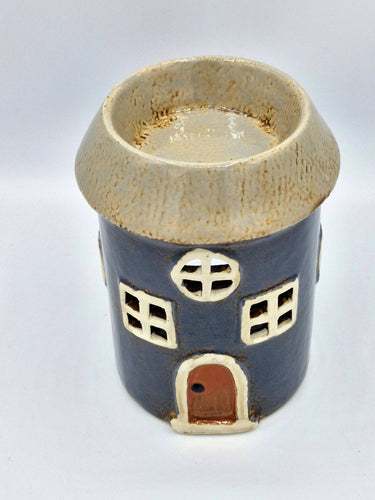 Ceramic Wax Melt/Oil Burner - Round Slate Coloured Cottage
