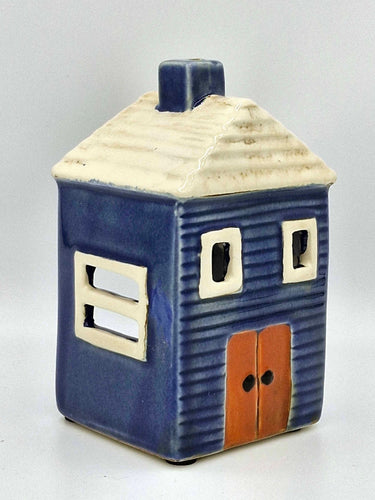 Navy Ceramic Tealight House