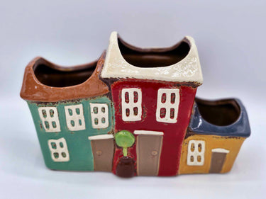 Colourful Cottages Ceramic Planter