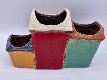 Colourful Cottages Ceramic Planter