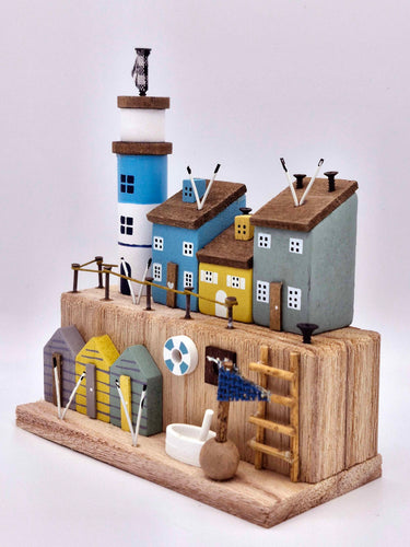 Wooden Seaside Village Scene