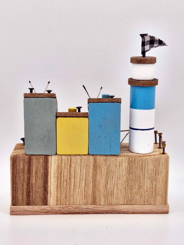 Wooden Seaside Village Scene