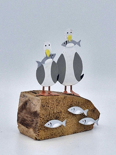 Seagulls & Fish Ornament