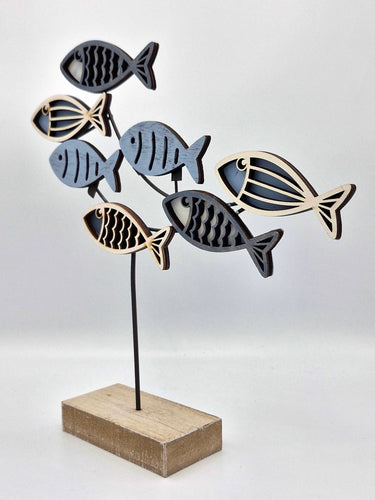 School Fish Wooden Ornament