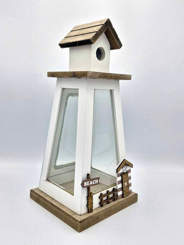 White Lighthouse Lantern "Beach Houses"