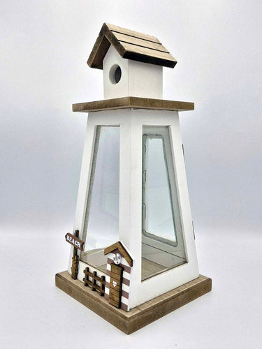 White Lighthouse Lantern "Beach Houses"