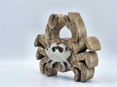 Wood & Metal Crab Rustic Ornament