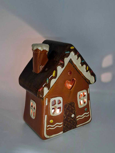 Ceramic Gingerbread Tea Light House