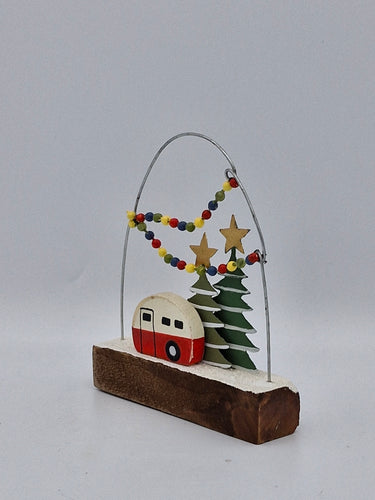 Festive Christmas Caravan Scene