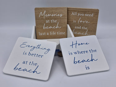 Beach Coasters in Holder Set of 4