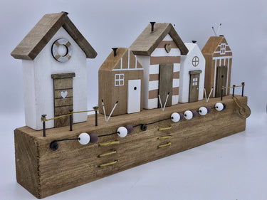 Beach Huts on a Wooden Block