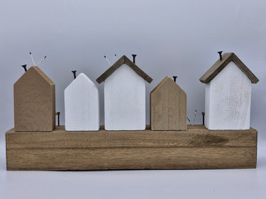 Beach Huts on a Wooden Block