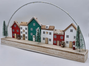Christmas Houses with LED Hoop, (large)
