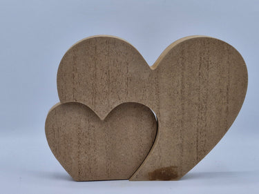 Wooden Double Heart - WONDERFUL TIME